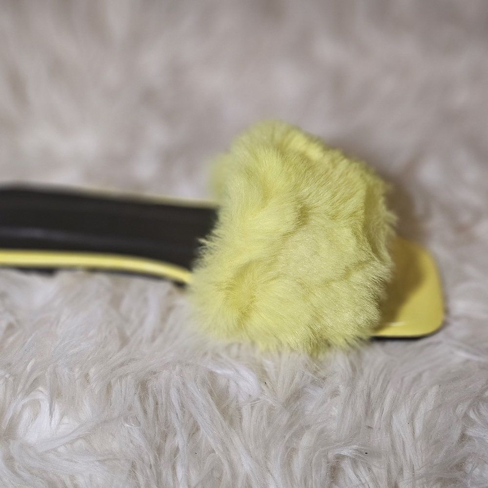 Fuzzy Detail Slide Sandals